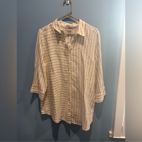 New Chicos Striped Button-Up Shirt - Picture 4 of 8